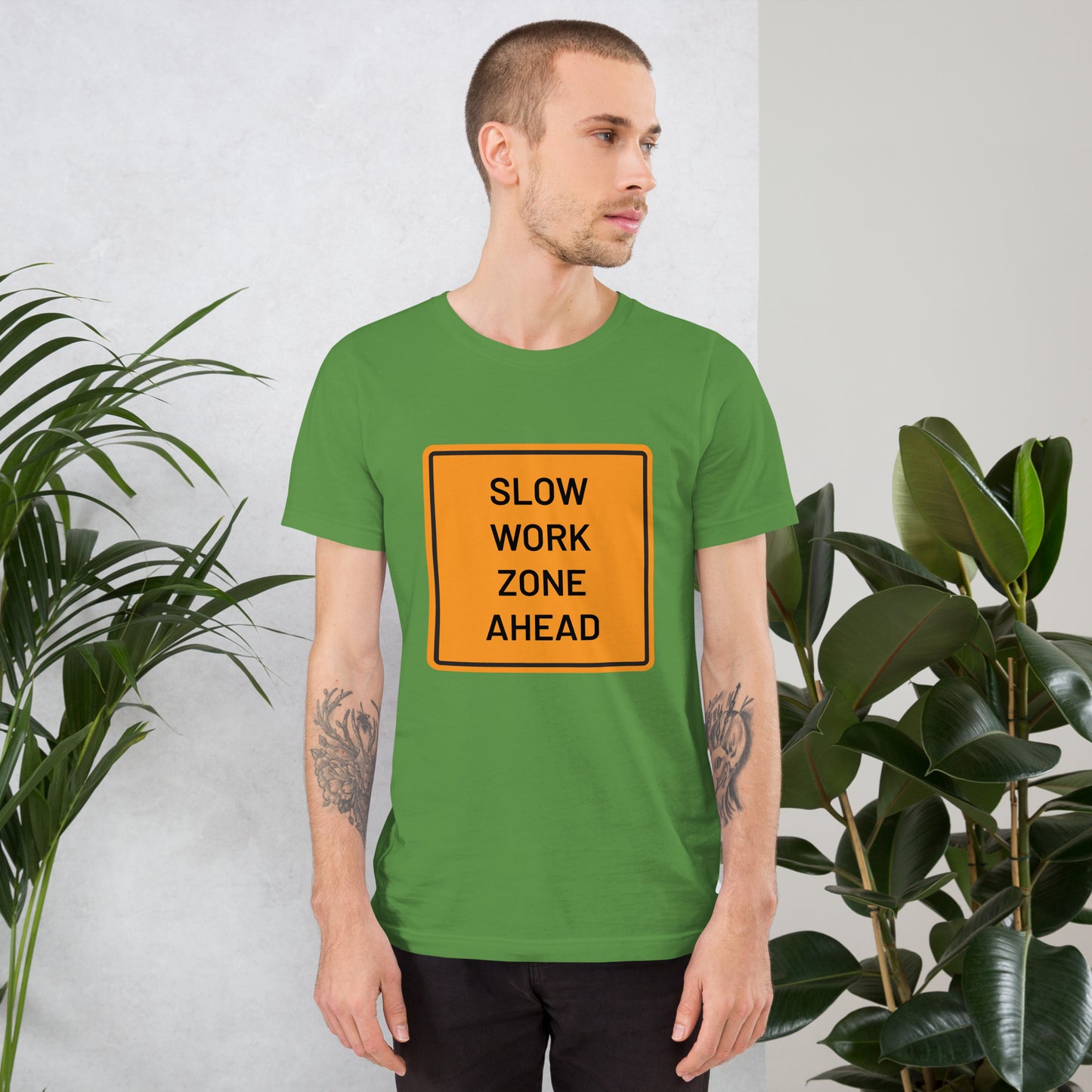 "Slow Work Zone Ahead" Men's T-Shirt