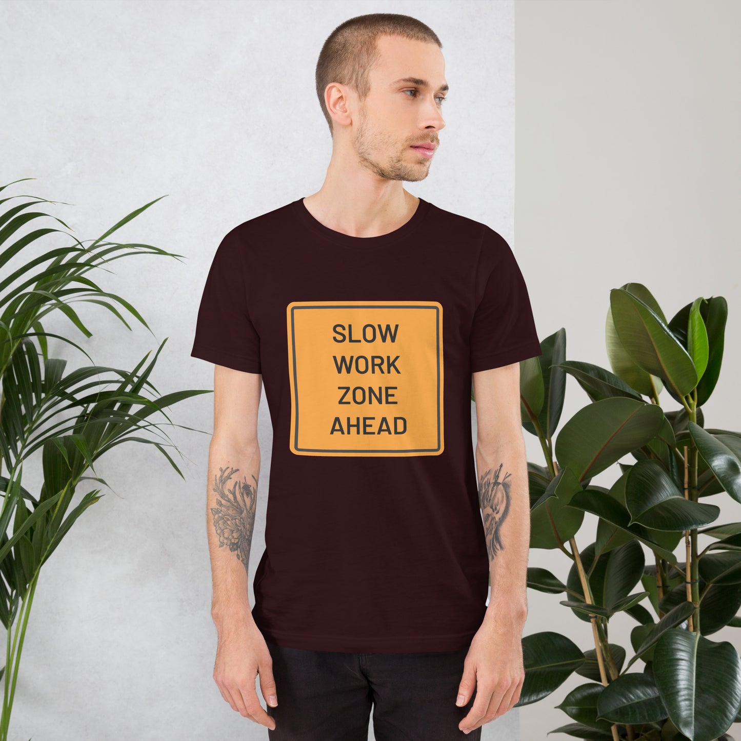 "Slow Work Zone Ahead" Men's T-Shirt